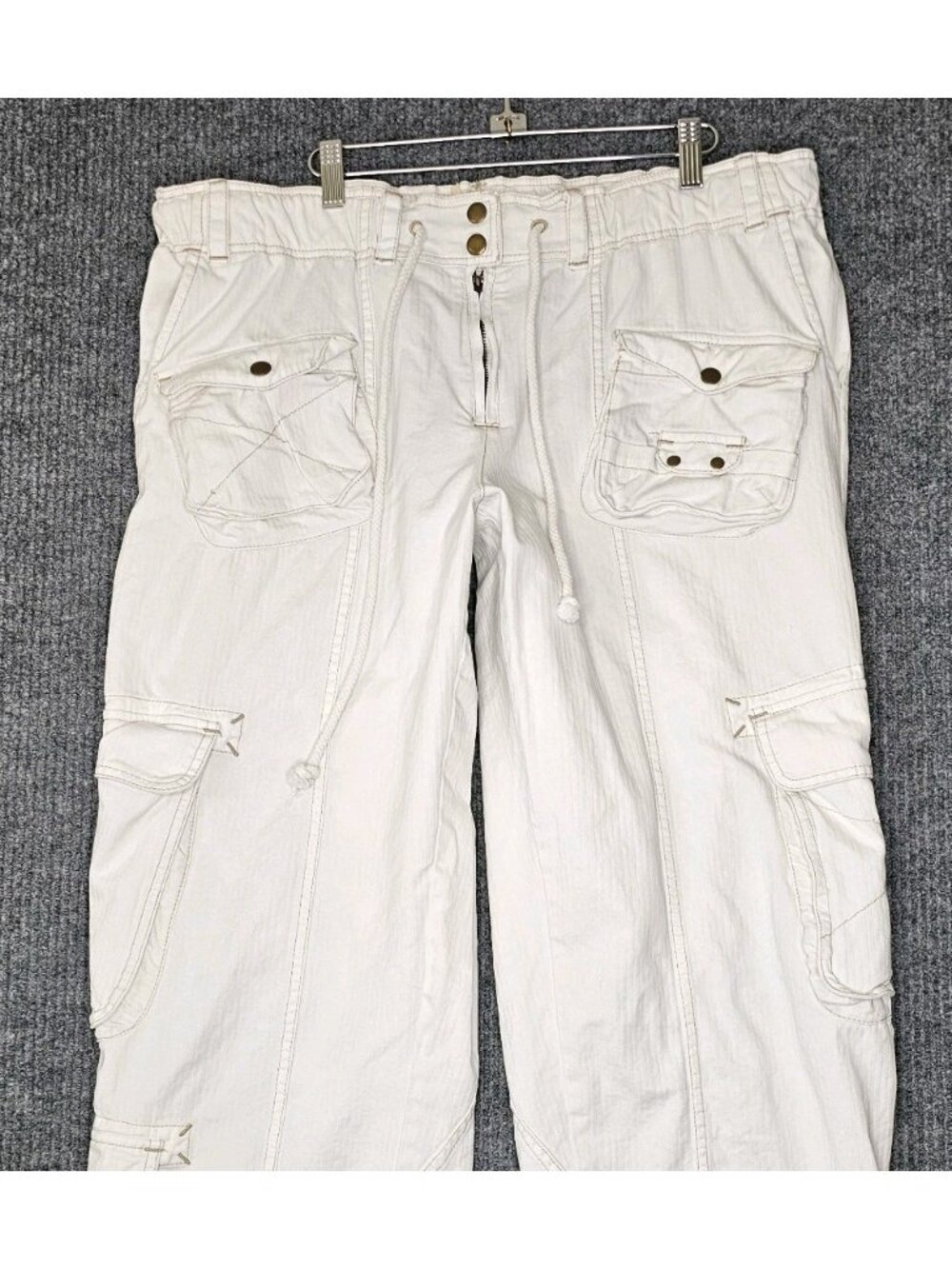 Free People We The Free sz XL Tahiti Pull On Cargo Pants High Rise Pockets - Picture 3 of 7